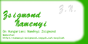 zsigmond namenyi business card